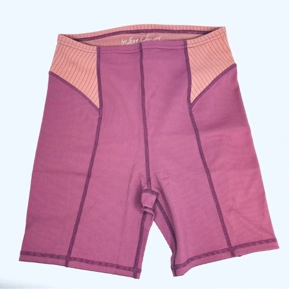 For Love and Lemons Dani Mauve Pink Biker Athletic Ribbed Shorts Workout NWT - Picture 3 of 3